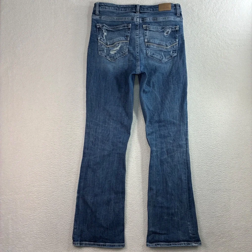 BKE Parker Bootcut Jeans Women 31x31.5 Blue High Rise Universal Stretch Distress